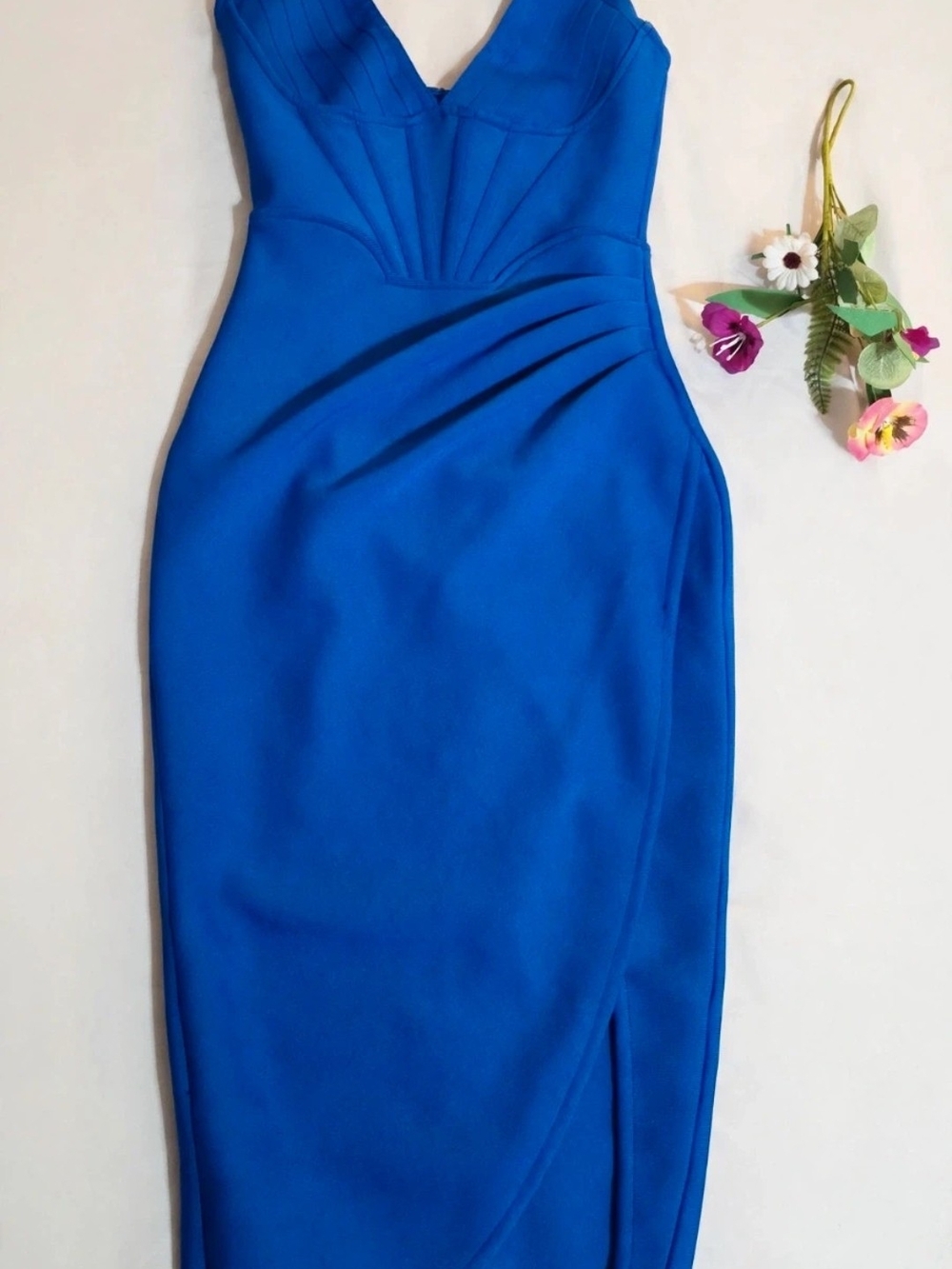 & Other Stories Cobalt Blue Bodycon Midi Dress